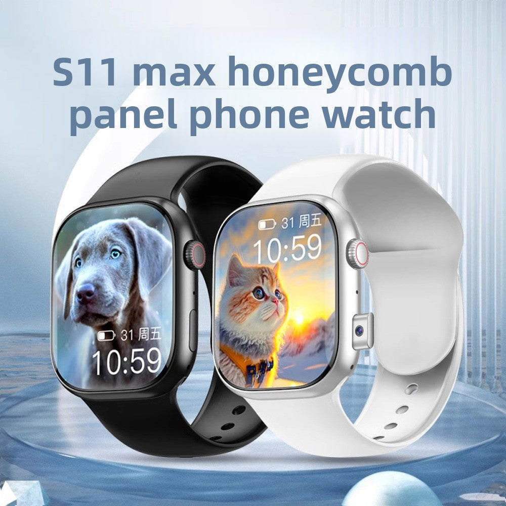 VIBE LOOP Ban Cellular Smart Watch in black and white with square touchscreen displays, silicone straps and side buttons