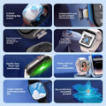 VIBE LOOP Ban Cellular Smart Watch with curved square touchscreen, metallic case, rotating camera and silicone band