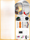VIBE LOOP Ban Cellular Smart Watch with a silver square case, white band, side camera, and colourful screen