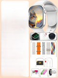 VIBE LOOP Ban Cellular Smart Watch with silver square case, white band, kitten display, camera and interchangeable straps