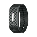 VIBE LOOP Ban Mosquito repellent wristband in black with a checkerboard face, slim indicator and adjustable silicone strap