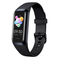 VIBE LOOP Ban Sleek fitness band with a black silicone strap, glossy rectangular screen and colorful bubble watch face