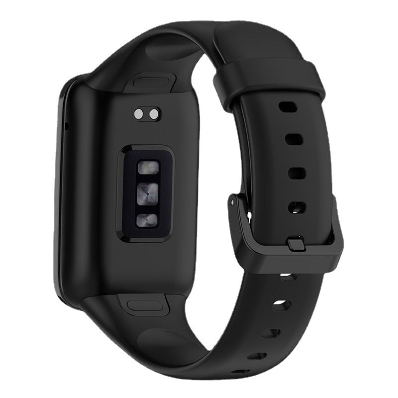VIBE LOOP Ban Smart Watch strap in black flexible TPU with a smooth finish, adjustment holes and integrated tracker housing