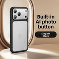 Phone case, VIBE LOOP BANS, with a black matte rubber frame, gray back panel, raised camera surround and side button