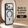 VIBE LOOP BANS phone case in black with a gray magnetic ring panel, raised camera surround, and side button