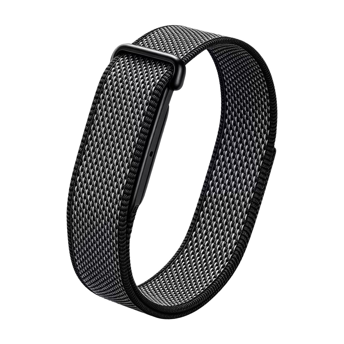VIBE LOOP BANS woven nylon watch strap in black with a textured loop design and adjustable hook-and-loop closure