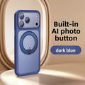 VIBE LOOP BANS phone case in dark blue with a matte finish, raised camera surround, and circular magnetic stand