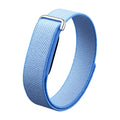 VIBE LOOP BANS woven nylon watch strap in light blue with a textured loop band and silver fastening hook