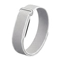 VIBE LOOP BANS woven nylon watch strap in light gray with a textured weave and metal loop closure