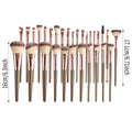 VIBE LOOP BANS Makeup brushes set with brown handles, rose-gold ferrules and varied soft brush heads in assorted shapes