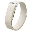 VIBE LOOP BANS woven nylon watch strap in off-white with a textured weave and silver-toned metal loops
