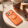 VIBE LOOP BANS phone case in bright orange flexible material with matte finish, camera cutouts, and circular rotating ring stand