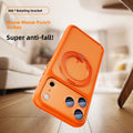 VIBE LOOP BANS phone case in vibrant orange with a matte finish, raised camera protection, and circular rotating ring stand