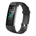VIBE LOOP™ Multifunctional Smart Watch with a black digital display, curved silver-edged casing, and textured black strap