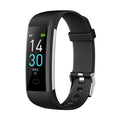 VIBE LOOP™ Multifunctional Smart Watch with a black textured TPU band, silver buckle and rectangular digital display.