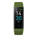 VIBE LOOP™ Multifunctional Smart Watch with an olive green textured strap, black rectangular screen and digital time display