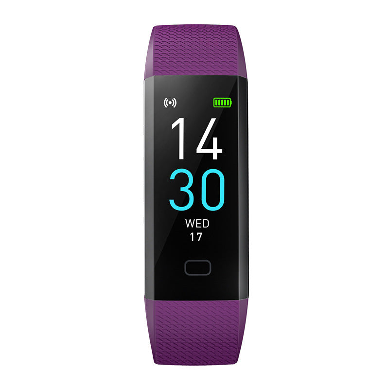 VIBE LOOP™ Multifunctional Smart Watch with a black rectangular digital screen and textured purple fitness band