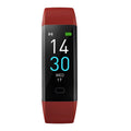 VIBE LOOP™ Multifunctional Smart Watch with a black digital display, red textured strap, and slim rectangular screen