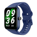 VIBE LOOP™ Smart Watch with a navy blue silicone strap, rectangular black digital screen and raised side button