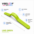 Vibration Loop Ban Alarm watch with a lime green silicone band, curved LED display and metal buckle; slim flexible fitness tracker