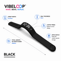 Vibration Loop Ban Alarm Watch in black with a slim silicone band, digital display, and metal buckle