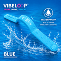 Vibration Loop Ban Alarm Watch in bright blue silicone with a slim digital display and rounded loop band