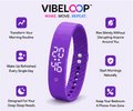 Vibration Loop Ban Alarm Watch in a purple silicone loop band with a digital LED display, side buttons and adjustment holes