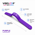 Vibration Loop Ban Alarm Watch in purple silicone with a curved LED display, perforated strap and metal buckle