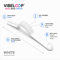 Vibration Loop Ban Alarm Watch with a white silicone band, slim LED display, perforated strap and metal buckle