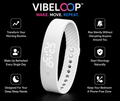 Vibration Loop Ban Alarm Watch with a white silicone loop band, ridged inner strap, and illuminated digital display