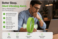 Vibration Loop Ban Alarm with a bright yellow-green silicone loop strap, perforated band and compact black display case