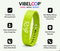 Vibration Loop Ban Alarm wristband with a bright yellow-green silicone loop, LED time display and adjustable holes