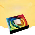Water-Soluble Colored Pencils set in a rectangular box with vivid rainbow-colored artwork and a small white label