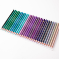 Water-Soluble Colored Pencils in a clear tray, with sharpened wooden barrels arranged in a gradient of vibrant colors