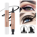 Waterproof Cat Eye Eyeliner in a rose-gold and silver pen with a black pointed liner tip and stamp applicator
