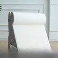 Wedge Pillow Set with a white diamond-quilted wedge cushion, matching cylindrical bolster and gray textured sides