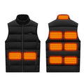 Winter Smart Electric Heating Jacket shown as a black quilted stand-collar vest with front zipper and glowing heating zones