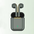 Wireless Gaming Bluetooth Earphones in a dark gray plastic case, with matching stem earbuds and gold accent details.