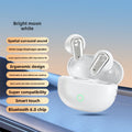 Wireless Gaming Bluetooth Earphones in glossy white plastic with rounded stems and an open charging case featuring a green indicator